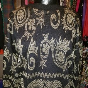 VINTAGE Black and Gold Top Notch Sweater